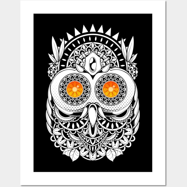 Cosmic Owl Wall Art by GODZILLARGE